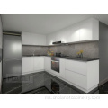 Handleless memasang kabinet dapur pek rata 3D gloss